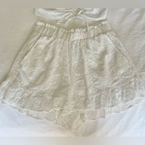 Small white lace shorts (matching top on page in M)